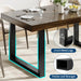 Farmhouse Dining Table 71", Rustic Kitchen Table for 6-8, Brown