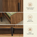 39.4Inch 2Drawer Filing Cabinet Fluted Brown Finish