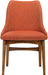 Azalea Orange Fabric and Walnut Wood Dining Side Chairs - Set of 2