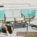 4 Piece Rope Back Patio Furniture Set, 2 Swivel Rockers