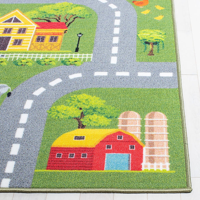 Children's Playhouse Rug SevenFootNineInch X TenFoot Green