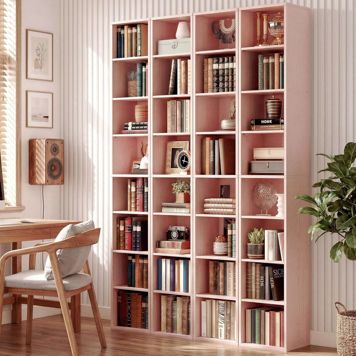 Tall Narrow Floorstanding Bookshelf With Eight Shelves