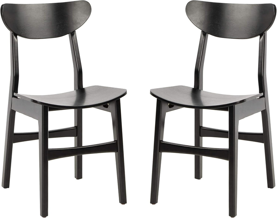 Home Lucca Retro Black Dining Chair, Wood, Set of 2