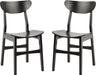 Home Lucca Retro Black Dining Chair, Wood, Set of 2