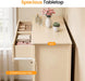Beige 6 Drawer Dresser, Fluted Modern Wood Chest of Drawers, Long Dresser for Bedroom TV Stand Storage Cabinet for Living Room