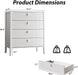White 4 Drawer Dresser, Modern Chest of Drawers for Bedroom, Wood Fluted Dresser Organizer with Deep Drawers for Clothes, Nightstand for Bedroom, Hallway, Living Room, Entryway
