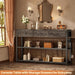47'' Entryway Table with Outlets and USB Ports, Console Table with 3 Drawers, Sofa Table Narrow Long with Storage Shelves for Living Room, Couch, Hallway, Foyer, Kitchen Counter, Grey