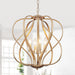 17" Gold Chandelier Geometric Metal Modern Industrial Chandeliers Lighting for Farmhouse Living Room Entryway Kitchen