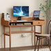Vintage-Style Desk with Scandinavian Flair, Computer or Laptop Desk, Writing Desk with Drawer and Open Storage Cubby, Small Space Dressing Table