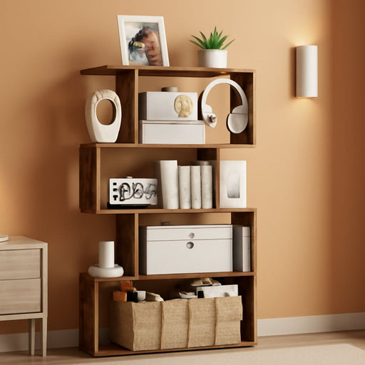 Bookcase, 5-Tier Bookshelf, Display Shelf and Room Divider, Freestanding Decorative Storage Shelving, Rustic Brown ULBC62BX, 27.6”L X 9.4”W X 62.6”H (70 X 24 X 159 Cm)