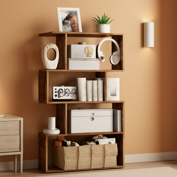 Bookcase, 5-Tier Bookshelf, Display Shelf and Room Divider, Freestanding Decorative Storage Shelving, Rustic Brown ULBC62BX, 27.6”L X 9.4”W X 62.6”H (70 X 24 X 159 Cm)