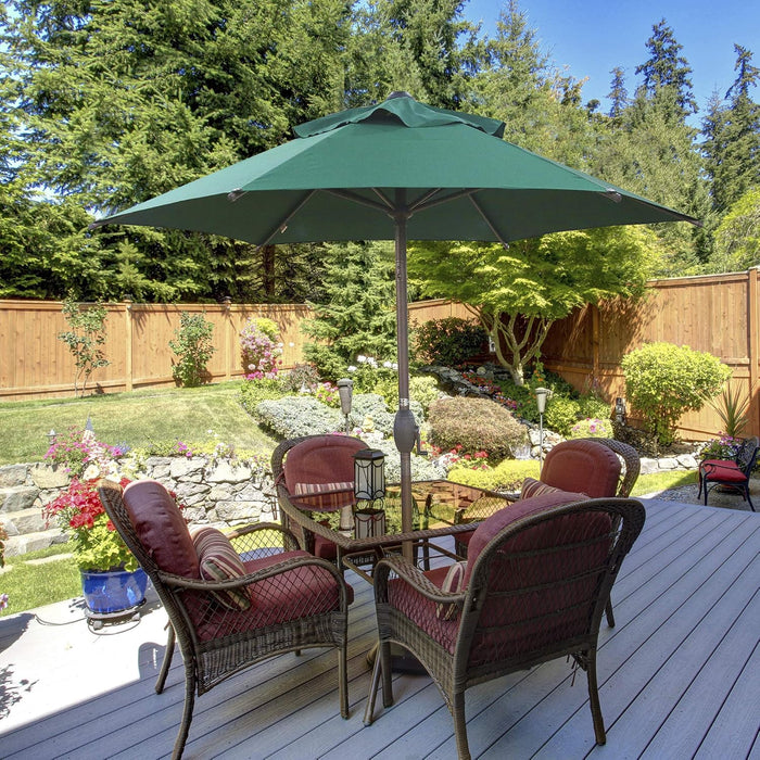 Patio Umbrella Outdoor Umbrella Patio Market Table Umbrella with Push Button Tilt and Crank for Garden, Lawn, Deck, Backyard & Pool