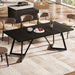 70.86-Inch Large Dining Table for 4-6, Modern Black Dining Room Table with Metal Frame, Rectangular Kitchen Dinner Table for Home Dining Room Family