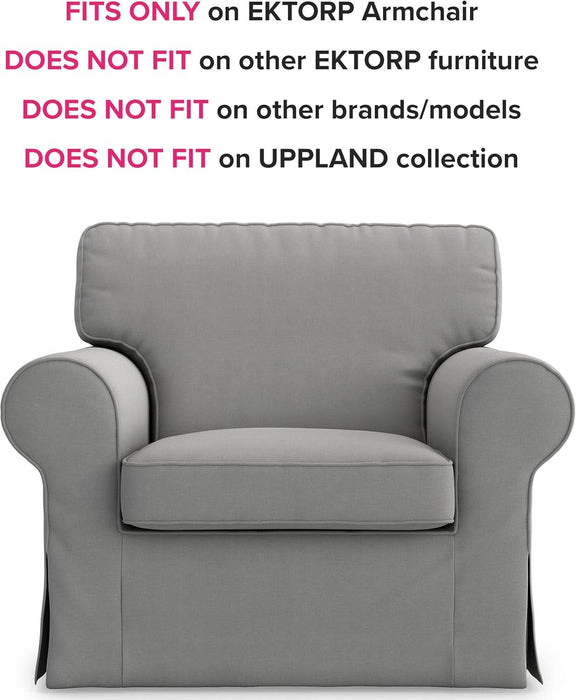 Ektorp Armchair 5 Color Cotton Cover for the IKEA Ektorp Chair Slipcover Replacement(Cotton-Grey)