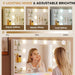 Vanity Desk with LED Lights Mirror & Charging Station, Makeup Vanity with Storage Drawers and Shelves, Modern Dressing Table for Women Girls Bedroom, Ivory White