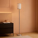 Crystal Floor Lamp, Modern Standing Lamp with Elegant Shade, LED Floor Lamp with On/Off Foot Switch Silver Finish Tall Pole Lamp Accent Lights for Living Room, Girl Bedroom, Dresser, Office (E26 Base)