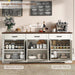 70" Farmhouse Buffet Cabinet with Storage 3 Drawers & 6 Barn Doors