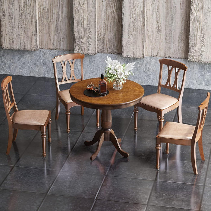 DarkWalnut Round Dining Table 32InchDiameter ProFinish
