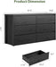 6 Drawer Dresser for Bedroom, Wood Chest of Drawers Handle Free