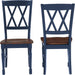 Shelby Traditional Wood X-Back Dining Room Chairs Set of 2, Kitchen Chair, Navy