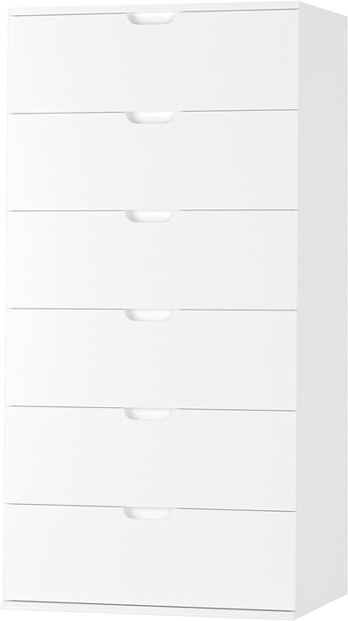 White Dresser with 6 Large Drawers