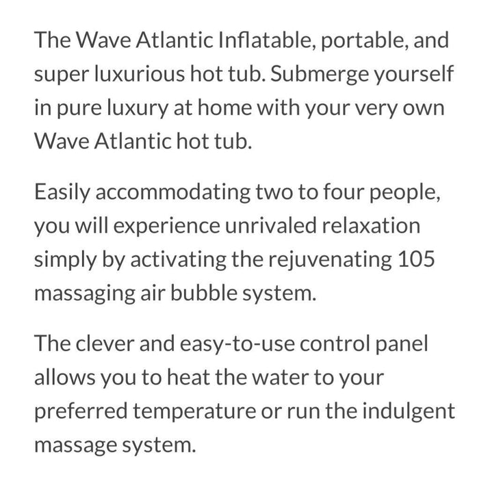 Wave Atlantic Hot Tub (2-4PERSON) ..BRAND NEW..RRP £455