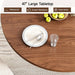 47 Inch round Dining Table for 4, Circle Kitchen Table with 2-Layer Storage Shelf and a Drawer, Modern Farmhouse Dinner Tables with Sliding Door and Wood Strip Base for Kitchen, Living Room (Walnut)