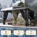 10X12 Hardtop Gazebo on Clearance with Galvanized Steel Double Roof,Heavy Duty Gazebo with Flame-Retardant Curtain & Netting, Aluminum Frame Outdoor Canopy for Patio, Party, Black