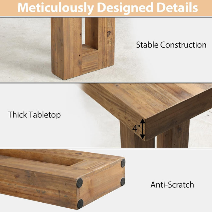 Reclaimed Solid Wood Console Table, 59" Long Farmhouse Entryway Table, Rectangular Couch Tables behind Sofa, Accent Tables for Hallway, Entrance, Foyer, Living Room