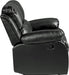 Manual Recliner Loveseat - Black Faux Leather