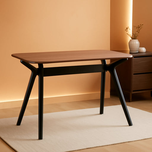 SAFAVIEH Couture Collection - Divya Walnut & Black Rectangle Wood Dining Table, Modern Two-Tone Design, Seats up to 6 (SFV6711A)