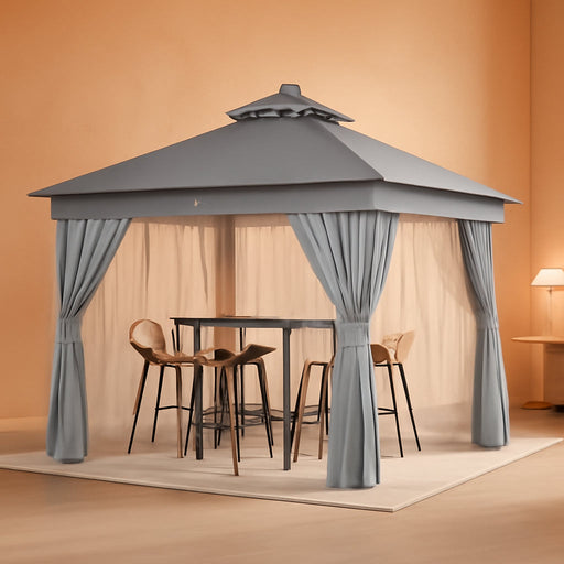 10x10 Ft Gazebo With AllSeasonWeatherproofLED Lighting