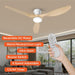 52 Inch Ceiling Fans with Lights and Remote, Flush Mount Low Profile Ceiling Fan with Reversible DC Motor ABS Blades for Bedroom Living Room Kitchen Light Oak Finish