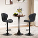 Bar Stools Set of 3, Adjustable Modern Swivel Bar Chairs, Faux Leather Upholstered Barstools Counter Height with High Backrest for Bar, Kitchen Island, Dining Room, Black