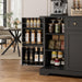 54Inch Black Contemporary Buffet Cabinet With Drawers