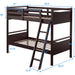 Twin over Twin Bunk Bed with Ladder and Guard Rail