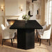 71 Inch Dining Table Black PremiumSolidWoodDurable