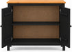 44" Wide Black & Pine Top Solid Pine Shaker Sideboard Buffet Cabinet — 2 Doors Adjustable Shef — No Drawer · Anti-Tip Included — Two-Tone Modern Finish