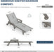Outdoor HDPE Chaise Lounge Chairs Set of 4, Textilene Pool Loungers