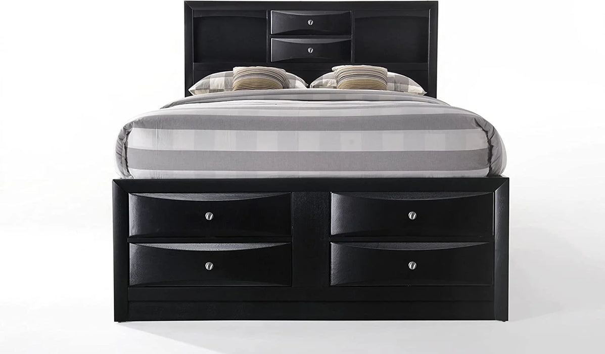 Furniture Ireland Wood 5-Piece Bedroom Set Bed W/Storage, Chest, Dresser, and 2 Nightstands