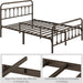 Queen Metal Platform Bed Frame, Victorian Headboard & Footboard