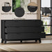 53" Long Dresser for Bedroom, 6-Drawer Dresser with Fluted Fronts, Wide Wood Chest of Drawers, Smooth Metal Slides, Stable Base, Modern Clothes Storage Cabinet for Living Room, Hallway
