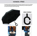 49/56 Inch Inverted Reverse Upside down Umbrella, Extra Large Double Canopy Vented Windproof Waterproof Stick Golf Umbrellas with C-Shape Handle.