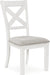 Robbinsdale Casual Upholstered Solid Wood Dining Chair with Nailhead Trim, Set of 2, White & Light Gray