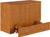 Hamilton Full Murphy Bed Chest with Mattress, Storage, and Built-In Charger in Light Toffee