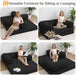 FourInOne Futon Sofa Bed Black Foldable LoungeChair