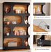 71" Tall Black Bookcase, Modern Asymmetrical Bookshelf, 4-Tier Freestanding Display Shelf with Classic Shape, Large Library Book Shelf for Living Room, Home Office