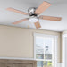 Benton Traditional 52 Inch Ceiling Fan with Light, LED Flush Mount Ceiling Fan, Indoor Fan with 5 Blades, Brown Walnut and Brown Maple Blade Finish Options, Brushed Nickel (51428-01)
