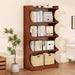 Book Shelf, 54-Inch Tall Bookcase, 4 Tier Storage, Walnut Wood
