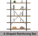 Industrial Reinforced Five Tier Bookshelf Rustic Oak